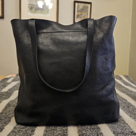 Madewell Leather Transport Tote Black Purse Bag - Picture 2 of 10